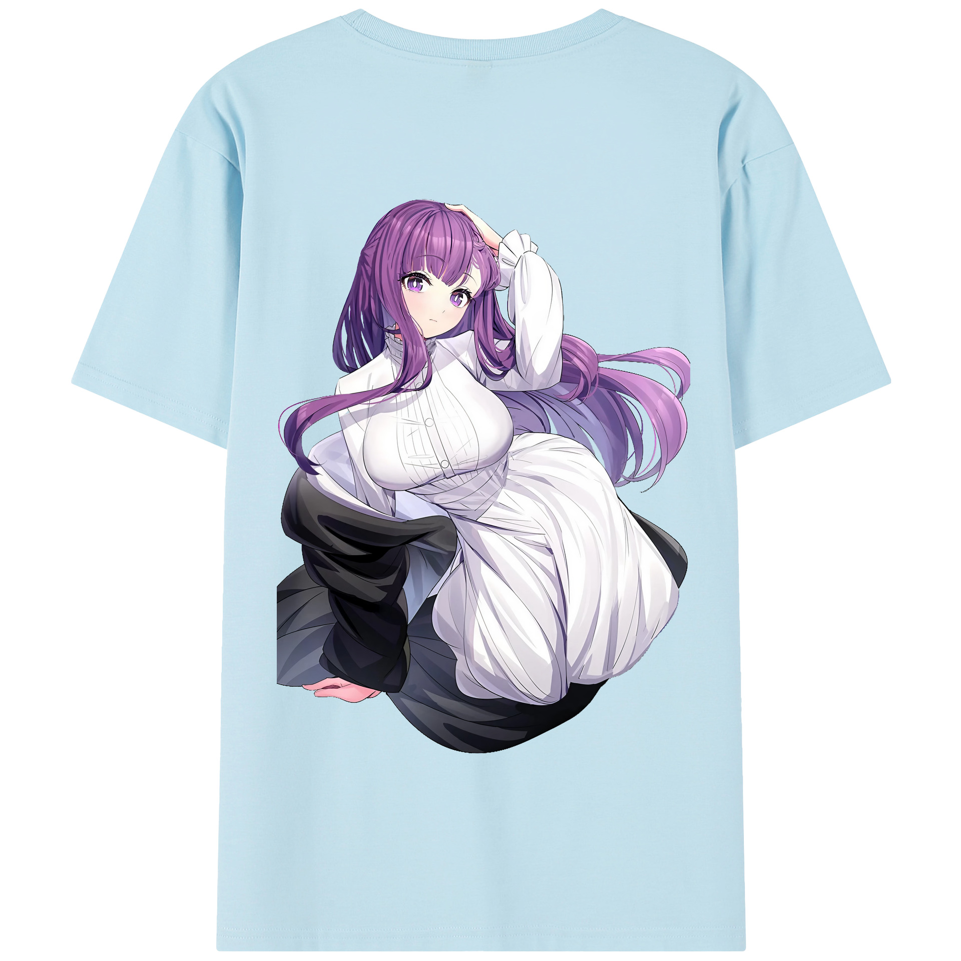 （画像用） 葬送のフリーレン Frieren 綿100％半袖Tシャツ（背面プリント）